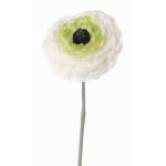 Ranuncolo finto ALIMA, crema-verde, 35cm, Ø8cm