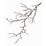 Ramo di magnolia artificiale KOTORI, bianco, grigio, 75cm, Ø0,5-1cm