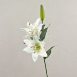 Ramo artificiale di giglio tigrato EMIKO, bianco, 65cm, Ø13cm