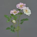 Rosa selvatica artificiale BALOU, bianco-rosa, 60cm, Ø7-9cm