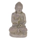 Figura decorativa di Buddha grigio SHANTA, seduto in meditazione, 45cm