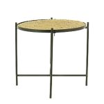 Tavolino rotondo industriale AMARACHI, marrone-nero, 62 cm, Ø 43 cm