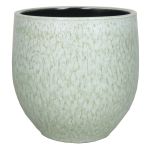Vaso da piante in ceramica ELIEL, maculato, verde menta-bianco, 20cm, Ø20cm