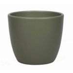 Vaso per piante in ceramica TEHERAN BASAR, verde oliva-opaco, 19,5cm, Ø22,5cm