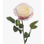 Rosa artificiale BRUNETTE, bianco-rosa, 70cm, Ø11cm