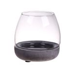 Lanterna di vetro TONDA, sottobicchiere in cemento, trasparente, 10,5cm, Ø10cm