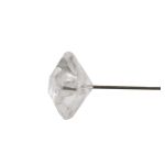 Spilli decorativi MELORIA in scatola di plastica, testa a diamante, trasparenti, Ø 0,5 cm