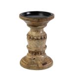 Portacandele BRANTLEY in legno di mango, marrone, 15 cm, Ø 10 cm