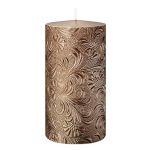 Candela VALENTIANO, motivo floreale, oro rosa, 13cm, Ø6,8cm, 52h - Made in Germany