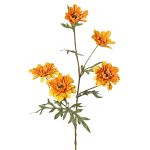 Ramo decorativo di crisantemo PRUDENCE, Eco Collection, giallo-arancio, 75 cm, Ø 5-6,5 cm