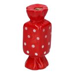 Vaso quadrato per fiori Bonbon AMIEL in ceramica, con pois, rosso-bianco, 4,5x4,5x11,5 cm