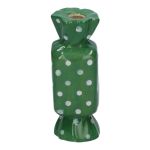 Vaso quadrato per fiori Bonbon AMIEL in ceramica, con pois, verde-bianco, 4,5x4,5x11,5cm