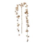 Ramo artificiale di cedro KROMEL con pigne, pendente, oro metallizzato, 125 cm