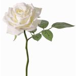 Rosa artificiale NIKOLETA, bianco, 30cm, Ø12cm