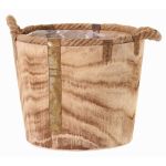 Fioriera in legno DABIH con manici in corda, marrone, 24cm, Ø29cm