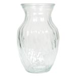 Vaso da tavolo in vetro CATLYN con scanalature ritorte, trasparente, 20cm, Ø13cm