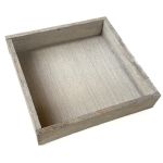 Vassoio decorativo quadrato in legno MARTAL, naturale e leggermente sbiancato, 20x20x4cm
