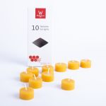 Lumini di cera d'api BABETTE, 10 pezzi, naturale-giallo, 2cm, Ø3,7cm, 4h - Made in Germany