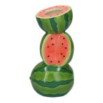 Vaso singolo per fiori angurie TILLAS in ceramica, rosso-verde-blu, 11,7x10x21 cm