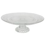 Piatto da torta su piedistallo ALVATIR, vetro, motivo, trasparente, 9,3 cm, Ø 29 cm