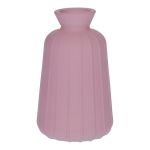 Bottiglia decorativa in vetro TATIANA con scanalature, malva opaco, 11 cm, Ø 6,5 cm