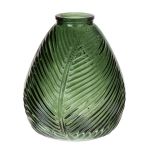 Bottiglia in vetro NELLOMIO con struttura a foglia, verde-trasparente, 16 cm, Ø 14 cm