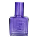 Vaso quadrato ORESTINO in vetro, viola trasparente, 13x7,5x22,5 cm