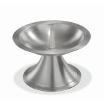 Portacandela in ottone OLIVERIO con punta, per candele Ø7-8cm, nichelato, spazzolato opaco, argento, 6,5cm, Ø11cm