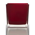 Vaso da fiori in vetro KIM EARTH, rosso, 14x14x14cm