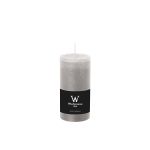 Candela a blocco per lanterna AURORA, grigio chiaro, 12cm, Ø5,8cm, 42h - Made in Germany