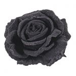 Rosa artificiale OTY su clip, con brillantini, nero, Ø11cm