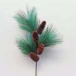 Ramo di pino artificiale AZMERA con pigne, verde, 65 cm