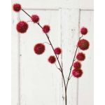 Ramo decorativo di euforbia ELAENA, frutti, rosso bordeaux, 100 cm