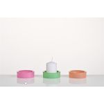 Piatto di vetro per candele ARBENITA rosa, 3cm, Ø9,5cm