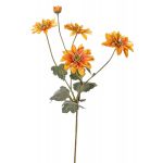 Crisantemo finto INDALI, arancione-giallo, 65cm, Ø6,5-8cm