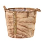 Fioriera in legno DABIH con manici in corda, marrone, 24cm, Ø29cm