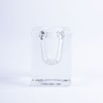 Portacandela quadrato in vetro SOLUNA per candele affusolate, trasparente, 4x4x6cm