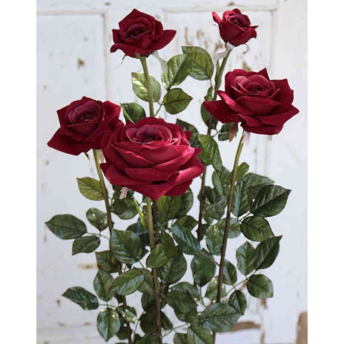 Rosa finta ELLI, rosso, 30cm, 6cm - Fiori artificiali