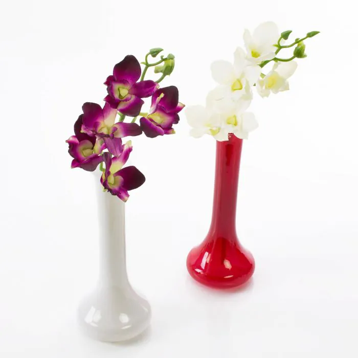 10 Teste Di Orchidea Artificiali In Seta – Diametro 8 Cm – Vari Colori: Bianco, Rosa, Viola, Blu, Rosso, Giallo – Per Decorazioni Fai Da Te, Matrimoni, Centrotavola