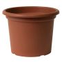Vaso da fiori rotondo VENERA in plastica riciclata, con fori, terracotta, 15 cm, Ø 20 cm