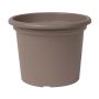Vaso da fiori rotondo VENERA in plastica riciclata, con fori, taupe, 19 cm, Ø 25 cm