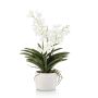 Orchidea artificiale Vanda PAVRA in vaso di ceramica, radici, bianco-crema, 60 cm