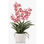 Orchidea artificiale Vanda PAVRA in vaso di ceramica, radici, rosa-bianco, 60 cm