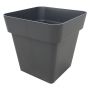 Vaso da fiori quadrato VINAYA in plastica, con fori, antracite, 40x40x40 cm