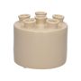 Vaso Dolomit VIVIANNE con 6 aperture, color sabbia, 10,5 cm, Ø 12 cm
