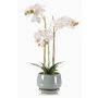 Orchidea artificiale Phalaenopsis JOLANA in vaso di ceramica, bianca, 45cm