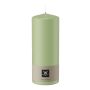 Candela tronca MAEVA, verde pastello, 20cm, Ø7,8cm, 119h - Made in Germany
