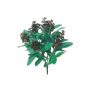 Fiore decorativo Skimmia SAFRA con fiori, bastoncino, rosso bordeaux, 40cm