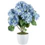 Fiore artificiale ortensia VITROS in vaso decorativo, blu, 50 cm