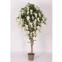 Glicine finto ERLINA, tronco vero, con fiori, bianco, 200 cm - Made in Italy